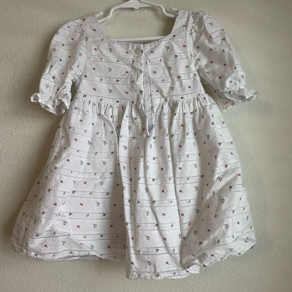 Janie and Jack Floral Swiss Dot Dress size 3 - Picture 8 of 9